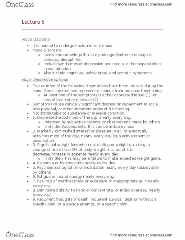 PSYC 3604 Lecture Notes - Lecture 6: Cataplexy, Cognitive Behavioral Therapy, Hypoventilation thumbnail