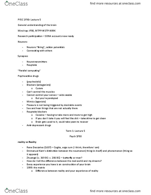 PSYC 1F90 Lecture Notes - Lecture 5: Hair Cell, Parallel Computing, Electromagnetic Spectrum thumbnail