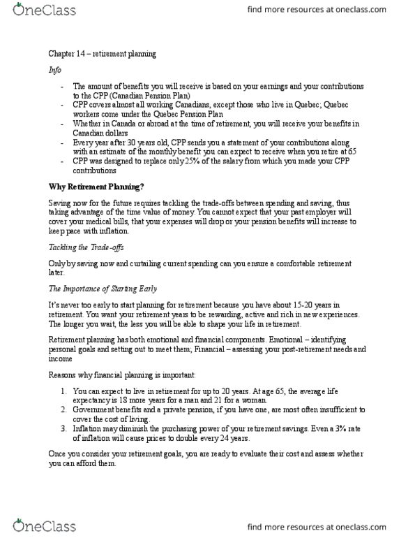 MCS 2100 Lecture Notes - Lecture 11: Registered Retirement Income Fund, Guaranteed Rate, Registered Retirement Savings Plan thumbnail