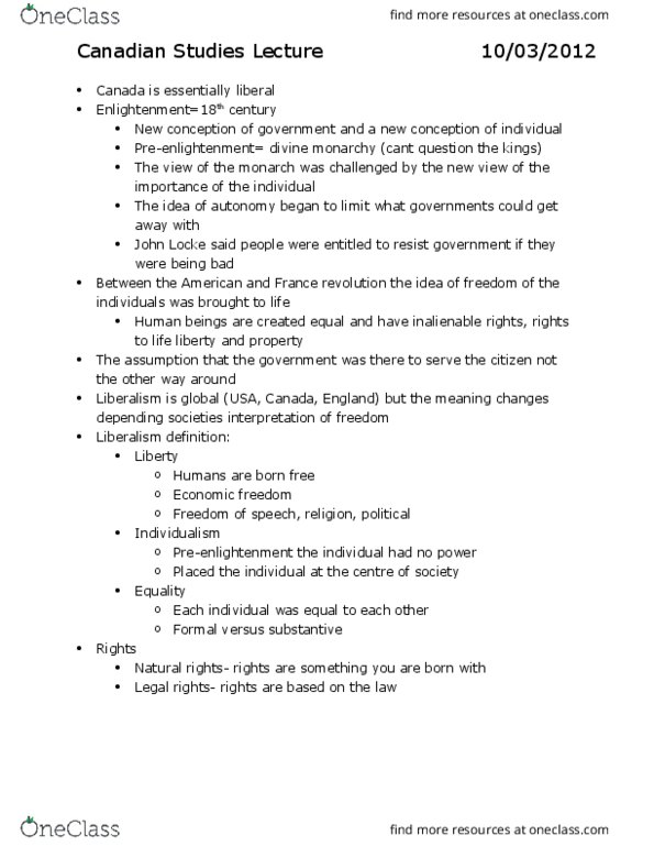 CAST 1100H Lecture Notes - Lecture 4: Natural And Legal Rights, Wage Labour, Protestantism thumbnail