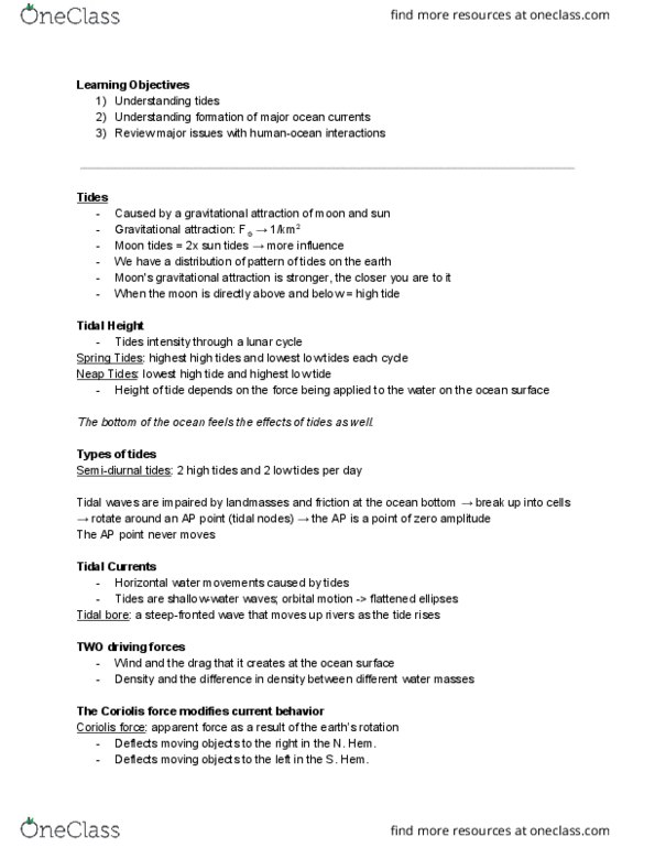 GEO 1111 Lecture 19: April 4, 2016 - Tides, Currents thumbnail