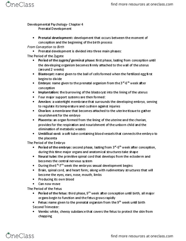 PSYC 2500H Chapter Notes - Chapter 4: Diethylstilbestrol, Rubella, Teratology thumbnail