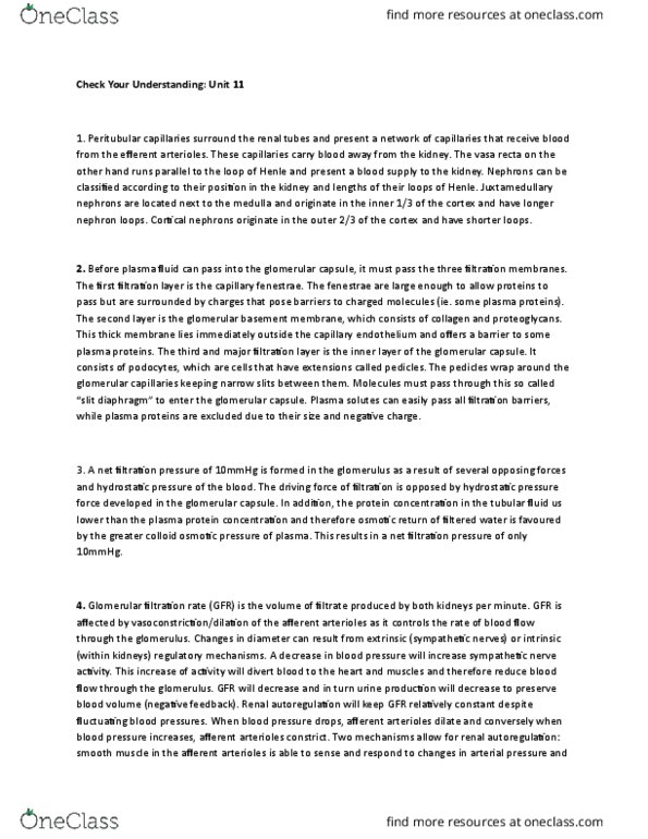 BIOM 3200 Lecture Notes - Lecture 11: Sodium Chloride, Tubular Fluid, Tubuloglomerular Feedback thumbnail