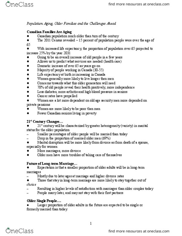 FNF 100 Lecture Notes - Lecture 11: Role Theory, General Social Survey thumbnail