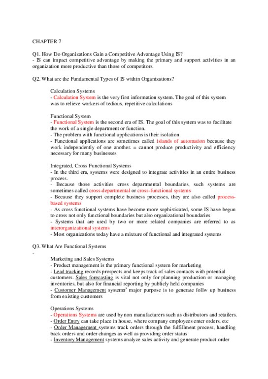 Computer Science 1032A/B Chapter Notes - Chapter 7: Enterprise Resource Planning, Process Design, Production Planning thumbnail