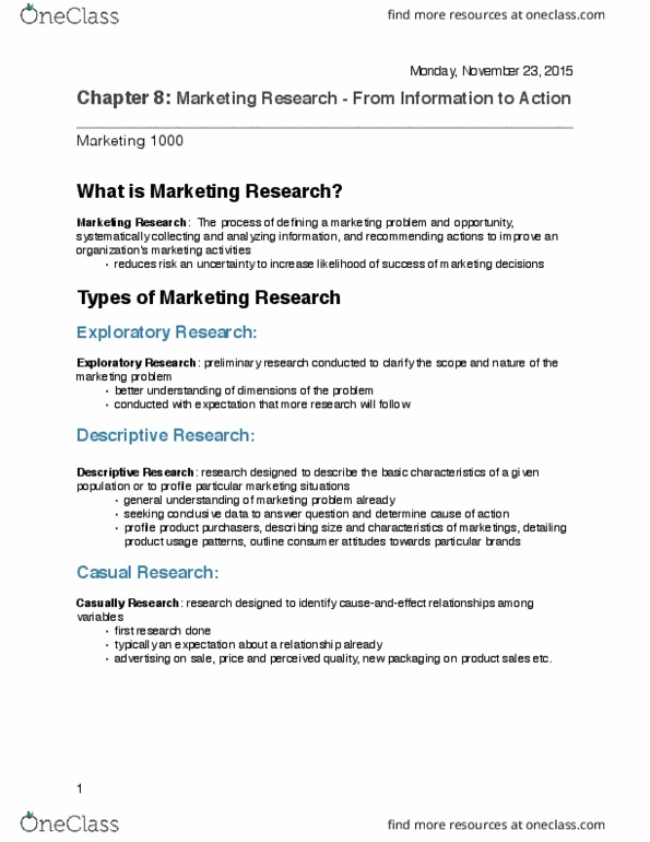 MCS 1000 Chapter Notes - Chapter 8: Marketing Mix, Customer Relationship Management, Longitudinal Study thumbnail