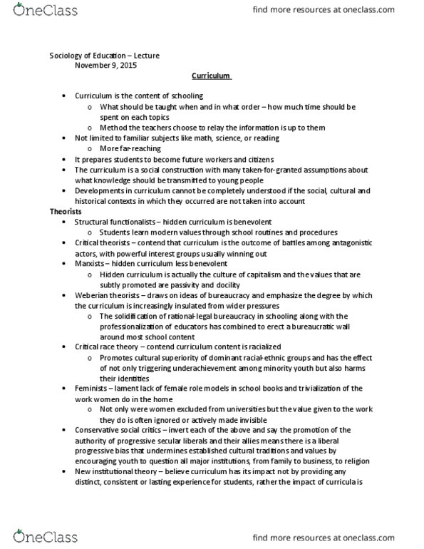 SOCI 3410H Lecture Notes - Lecture 6: Institutional Theory, Summative Assessment, Heritage Language thumbnail