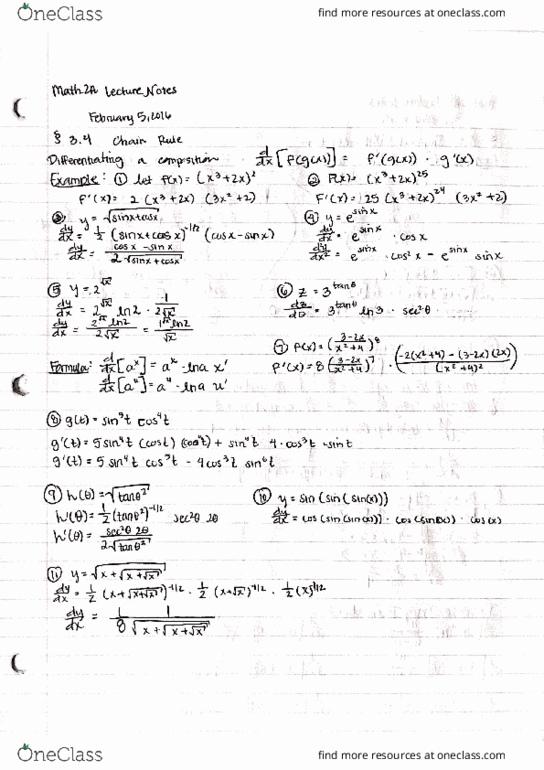MATH 2A Lecture Notes - Lecture 11: Unified Atomic Mass Unit thumbnail