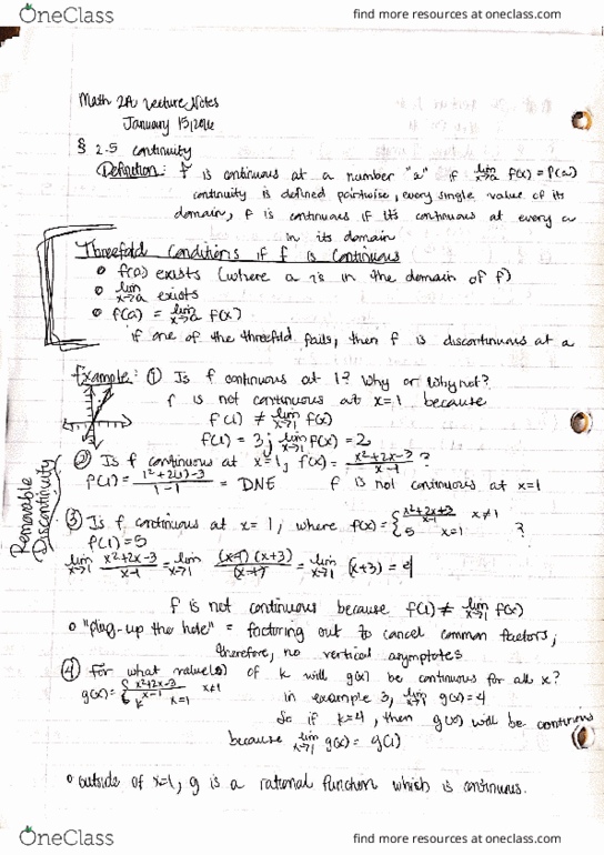 MATH 2A Lecture Notes - Lecture 5: Asymptote, Squeeze Theorem thumbnail