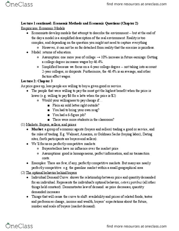 ECON 19800 Lecture Notes - Lecture 3: Empiricism thumbnail