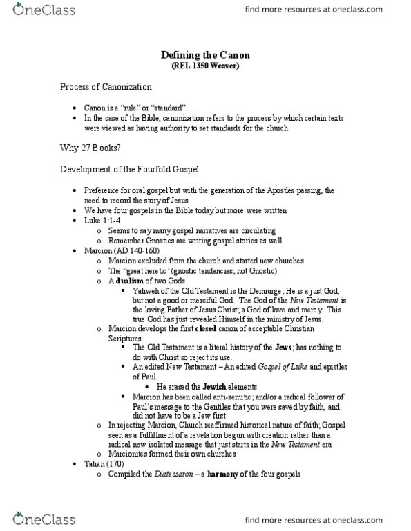 REL 1350 Lecture Notes - Lecture 6: Apostolic Succession, Didache, Hyperbole thumbnail