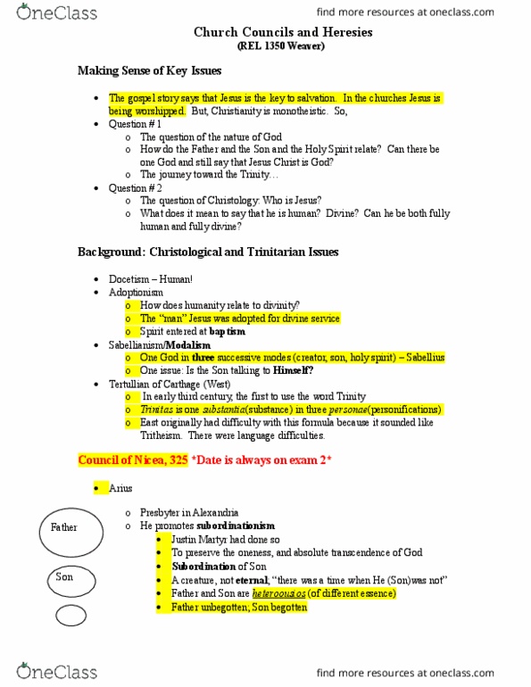 REL 1350 Lecture Notes - Lecture 5: Transcendentals, Theotokos, Monophysitism thumbnail