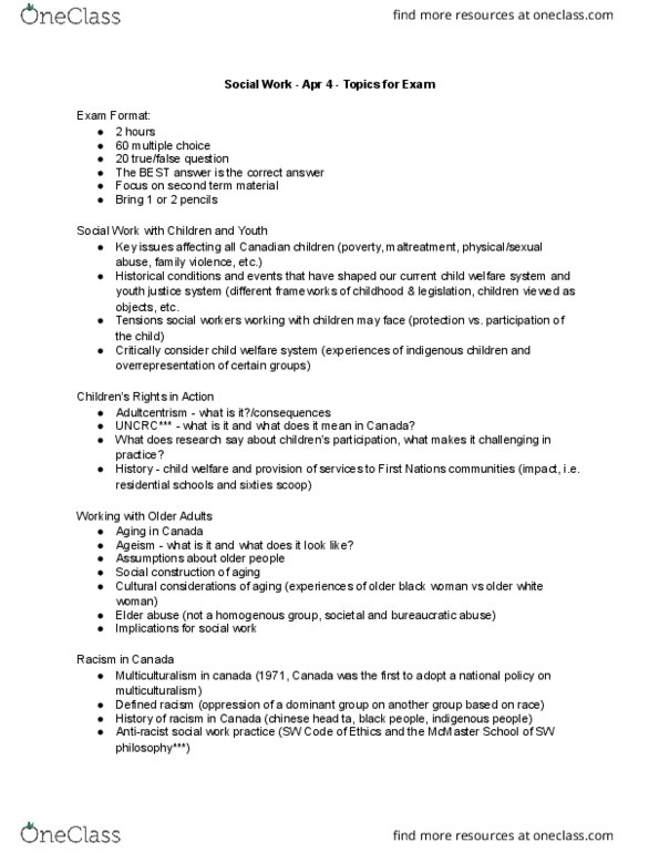 SOCWORK 1A06 Lecture Notes - Lecture 12: Canadian Multiculturalism Act, Egalitarianism, Queer Theory thumbnail