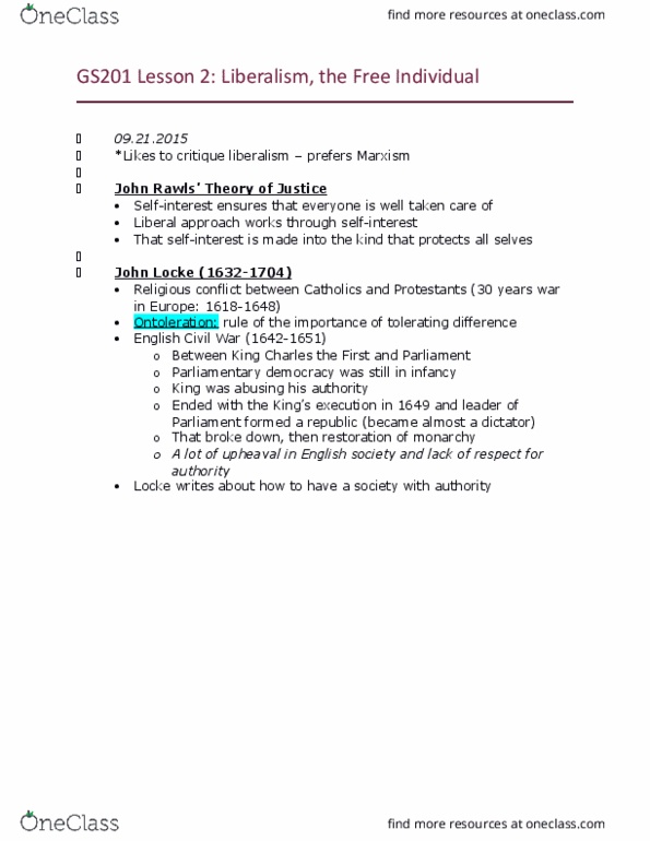 GS201 Lecture Notes - Lecture 2: United Nations Development Programme, Segue, Negative Liberty thumbnail