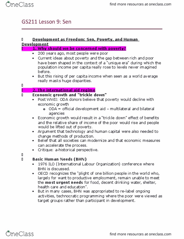 GS211 Lecture Notes - Lecture 9: Human Capital, The Good Life, Reductionism thumbnail