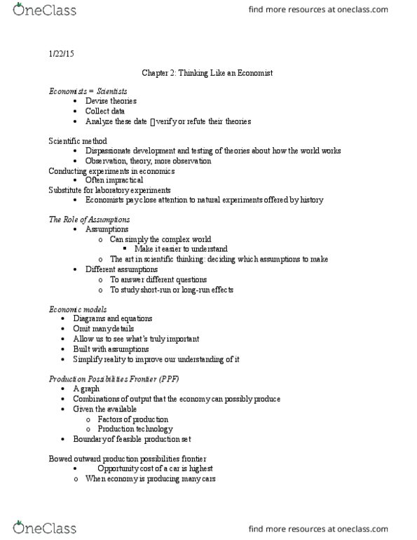 CAS EC 101 Lecture Notes - Lecture 3: Opportunity Cost thumbnail