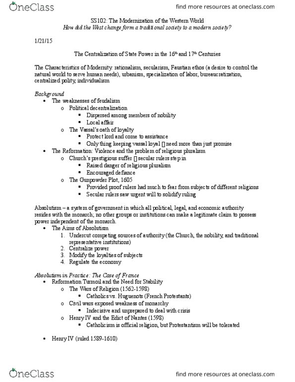 CGS SS 102 Lecture Notes - Lecture 1: Mercantilism, Curbed, Religious Pluralism thumbnail