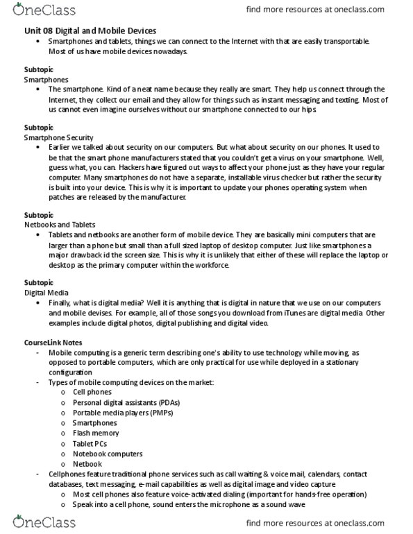 CIS 1200 Lecture Notes - Lecture 8: Hard Disk Drive, Bell Canada, Compactflash thumbnail