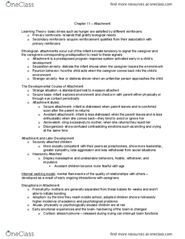 HD FS 229 Chapter Notes - Chapter 11: Standardized Test, Cortisol thumbnail