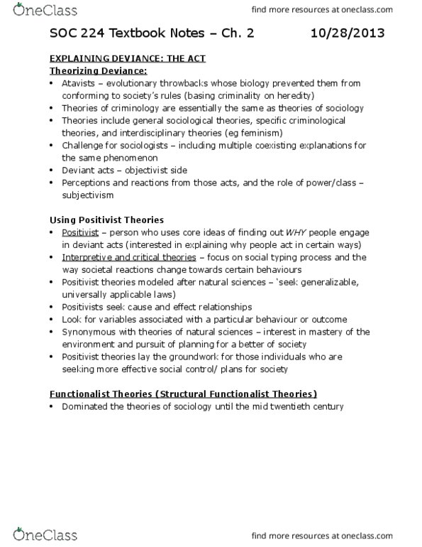 SOC224 Lecture Notes - Lecture 7: Ethnocentrism, Reaction Formation, Young Offenders Act thumbnail