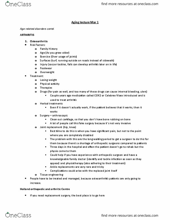 KINE 3350 Lecture Notes - Lecture 17: Sarcopenia, Bursitis, Rheumatoid Arthritis thumbnail