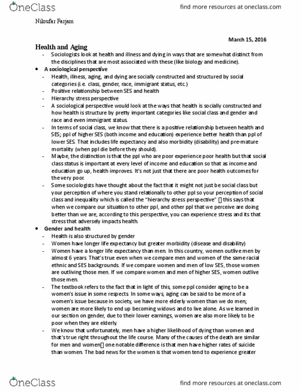 SOCIOL 1A06 Lecture Notes - Lecture 30: Visible Minority, On Being, International Inequality thumbnail