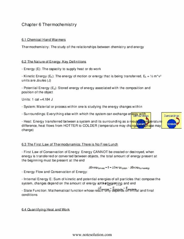 CHMA10H3 Chapter 6: Chapter 6 - Thermochemistry thumbnail