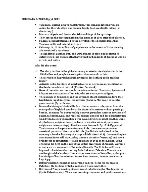 ISLA 210 Lecture Notes - Hosni Mubarak, Absolute Monarchy, Consumerism thumbnail