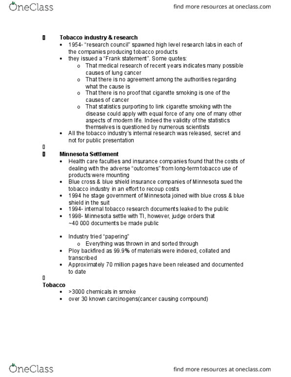 SCIE 1P51 Lecture Notes - Lecture 5: Sewer Gas, Health Canada, Pulmonary Vein thumbnail