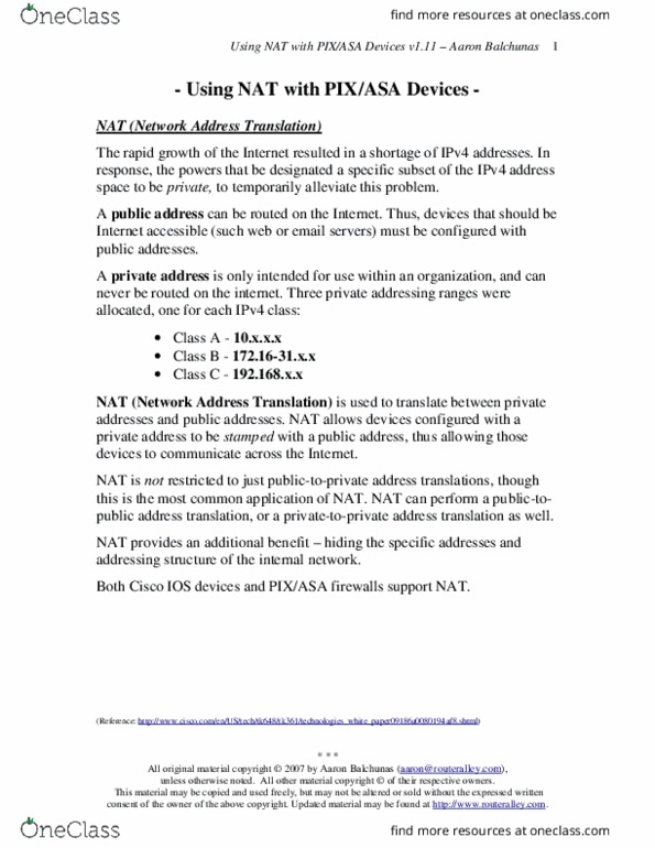 ECE495 Chapter Notes - Chapter 2: Common Application, Dynamic Host Configuration Protocol, Cisco Ios thumbnail