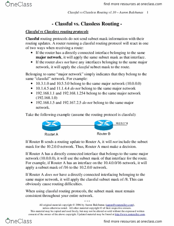 ECE495 Chapter Notes - Chapter 11: Routing Protocol, Default Route, Routing Table thumbnail