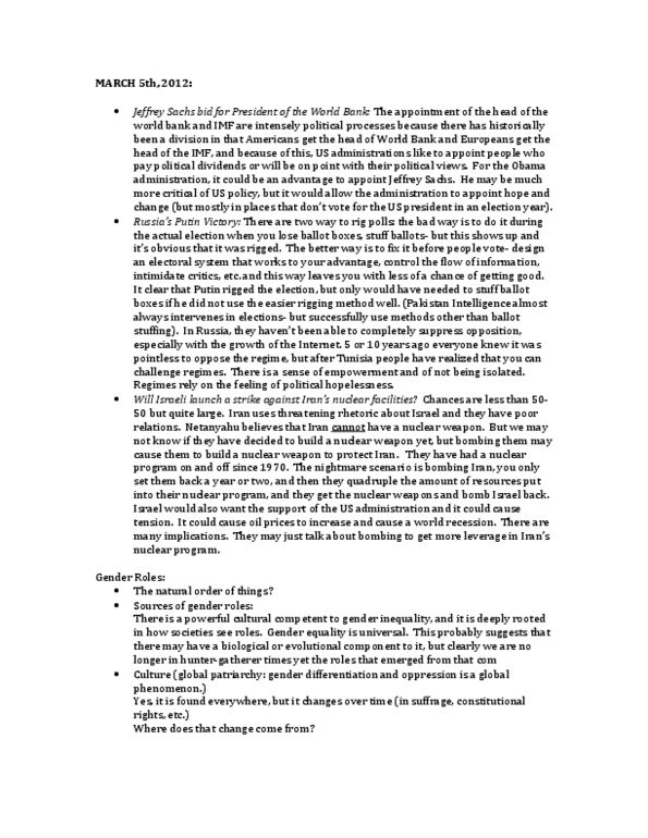 POLI 227 Lecture Notes - Jeffrey Sachs, Electoral Fraud, The Natural Order thumbnail