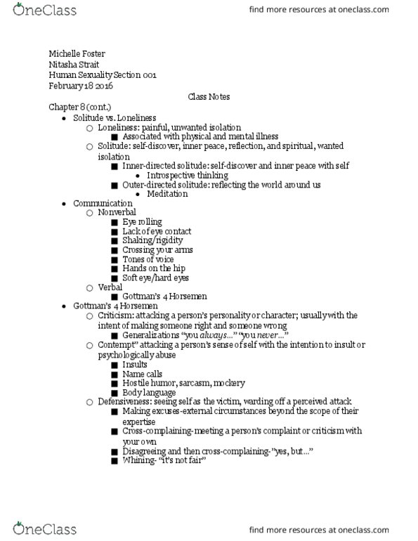 PSY 0818 Lecture Notes - Lecture 1: Sarcasm, Body Language, Procrastination thumbnail