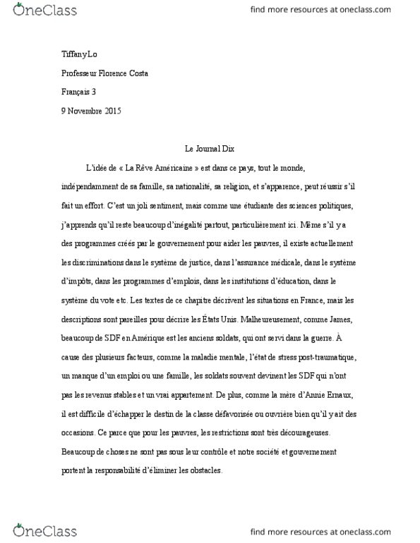 FRENCH 3 Chapter Notes - Chapter 1-6: Le Monde, Le Journal (Paris), Gabrielle Roy thumbnail