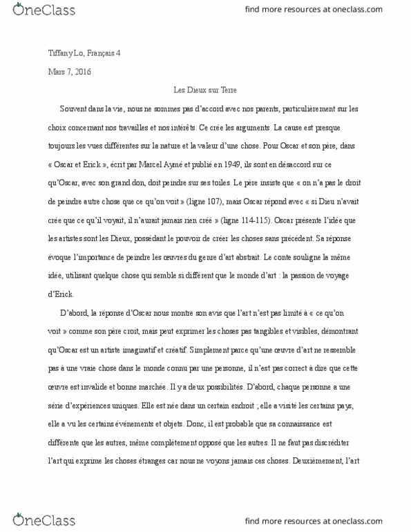 FRENCH 4 Chapter Notes - Chapter 9: Le Monde, Le Droit, La Nature thumbnail