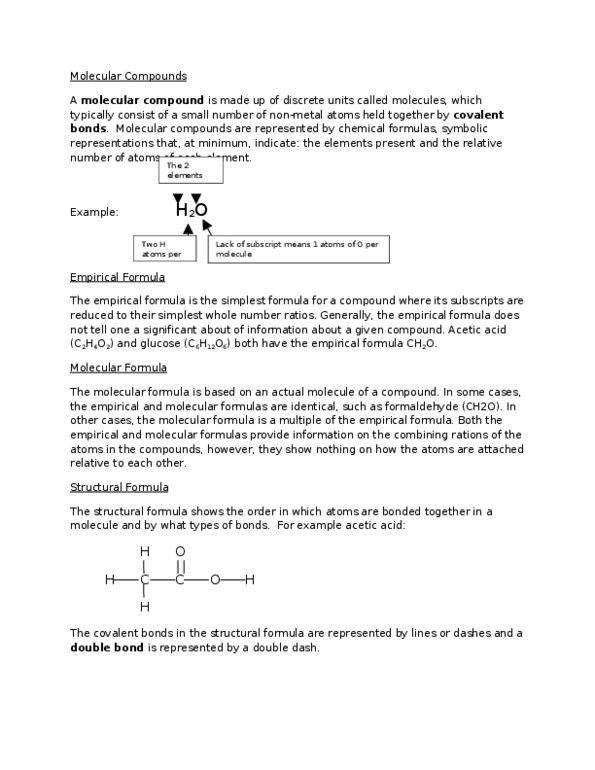 CHM110H5 Lecture Notes - Formula Unit, Chemical Formula, Halothane thumbnail