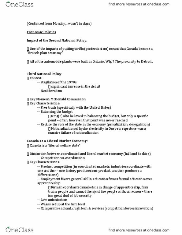 POL 2101 Lecture Notes - Lecture 18: Free Trade, Neoliberalism, Geographical Constituency thumbnail