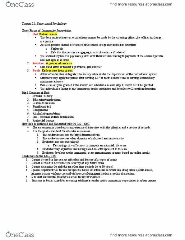 PSYC 268 Lecture Notes - Lecture 6: Mental Disorder, Mandatory Sentencing, Random Assignment thumbnail