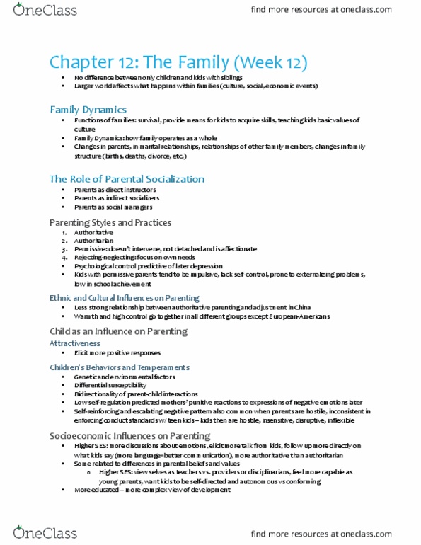 PSYC 250 Chapter Notes - Chapter 12: Cortisol, Distressing, Joint Custody thumbnail