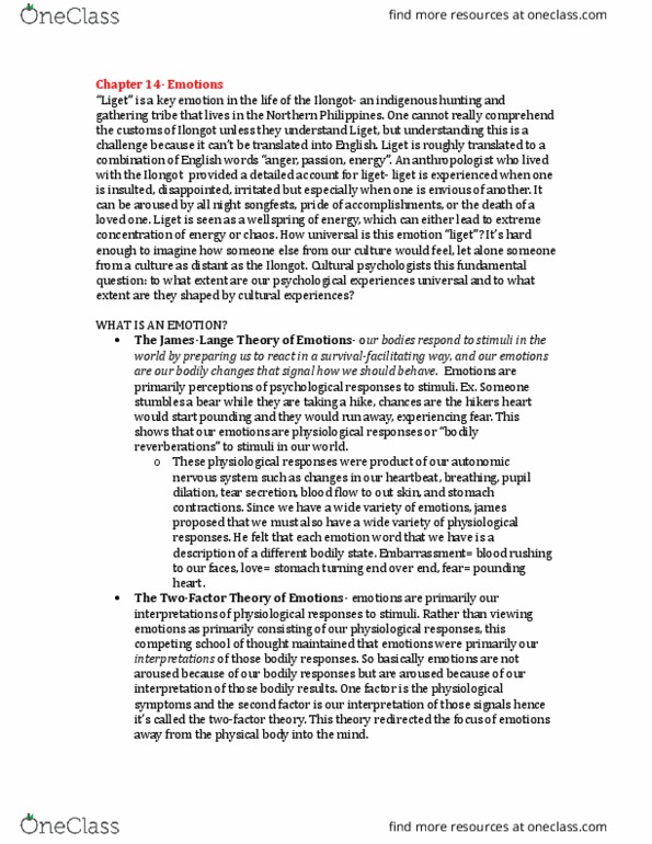 PSYC14H3 Chapter Notes - Chapter 14: Cultural Universal, European Canadian, Ifalik thumbnail