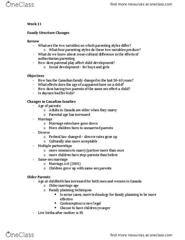 PSYC 315 Lecture Notes - Lecture 19: Social Contract, Stepfamily, Social Change thumbnail