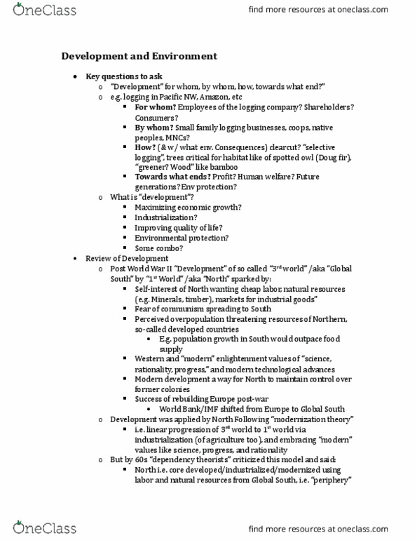 INTL 280 Lecture Notes - Lecture 3: Bird Conservation, Modernization Theory, Agenda 21 thumbnail