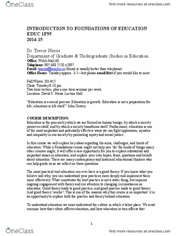 EDUC 1F95 Lecture Notes - Lecture 1: Acceptable Use Policy, Intel 8089, Pearson Education thumbnail
