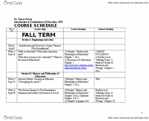 EDUC 1F95 Lecture Notes - Lecture 2: Age Of Enlightenment thumbnail