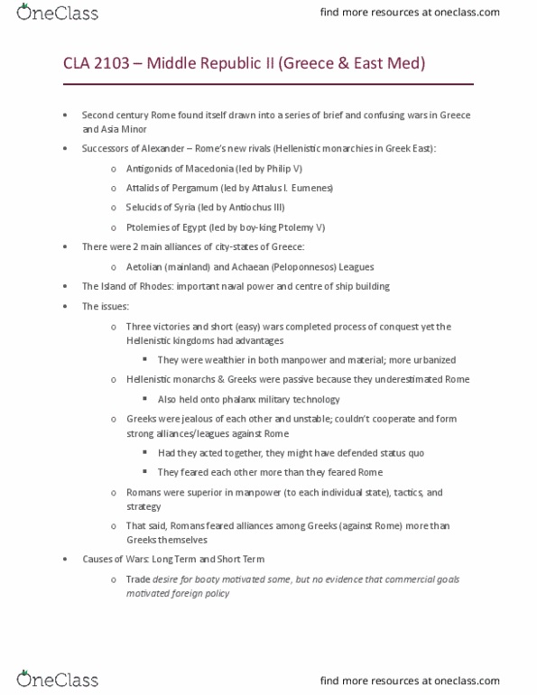 CLA 2103 Lecture 11: CLA 2103 - Middle Republic II thumbnail