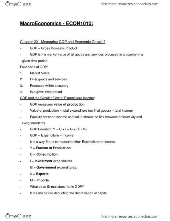 ECON 1010 Lecture Notes - Lecture 99: Excess Reserves, Taylor Rule, Law thumbnail