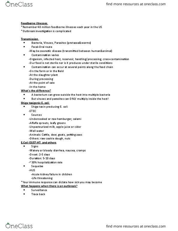 ANFS102 Lecture Notes - Lecture 14: Shiga Toxin, Acute Kidney Injury, Protozoa thumbnail