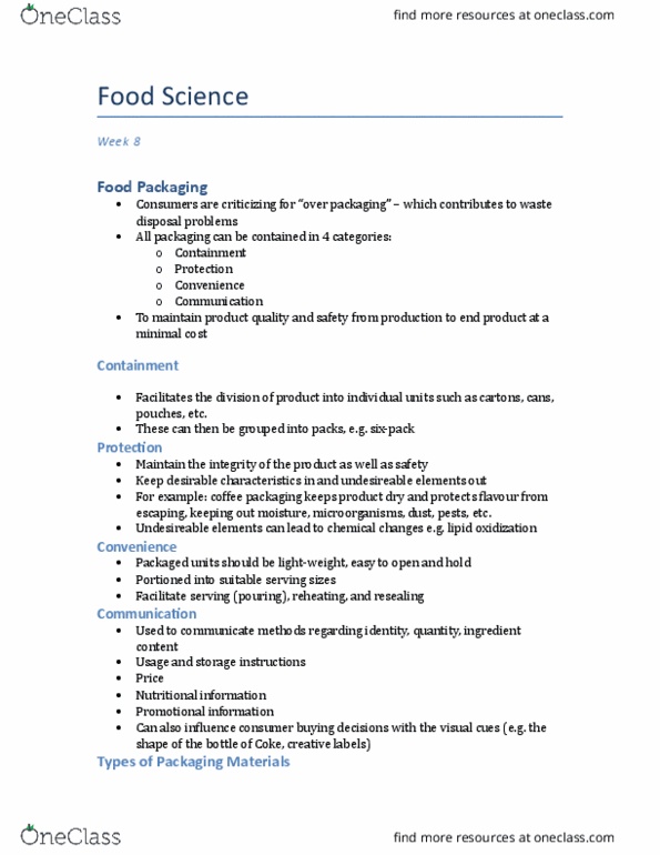 FOOD 2010 Lecture Notes - Lecture 8: Baby Food, Fiberboard, Food Packaging thumbnail