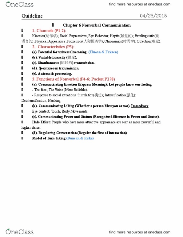 04:192:201 Lecture Notes - Lecture 10: Politeness Theory, Chronemics, Papyrus 46 thumbnail