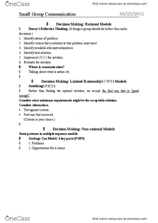 04:192:200 Lecture Notes - Lecture 10: Satisficing, Scale-Invariant Feature Transform, Goal Setting thumbnail